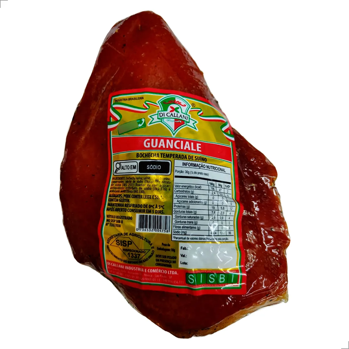 Guanciale Suíno Defumado e Curado Di Callani 500g - Imagem 2