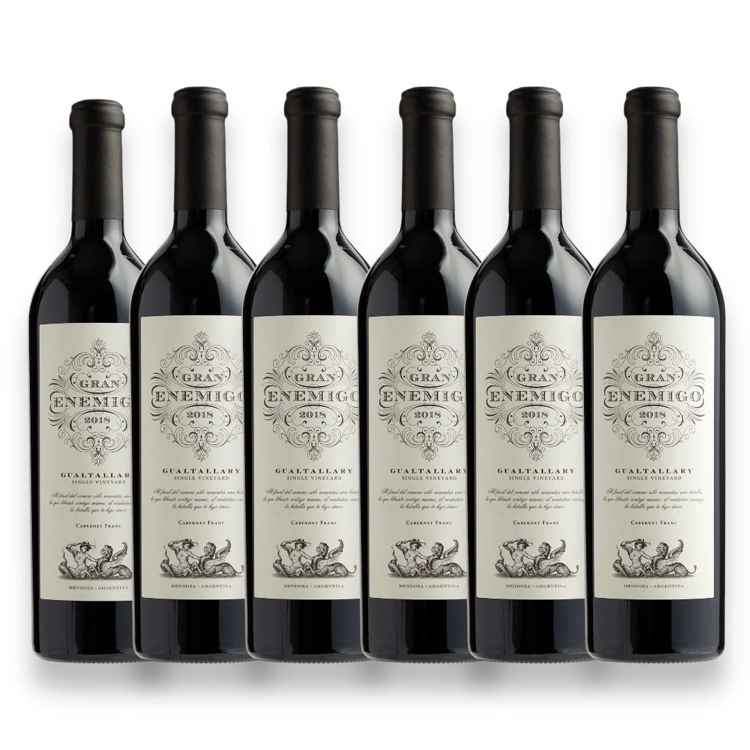 Kit 6 Vinho Gran Enemigo Gualtallary 2019 Caixa de Madeira